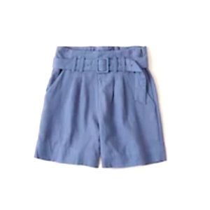 Abercrombie & Fitch Belted Linen-Blend Shorts